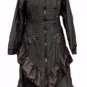 NEW Gothic Black long Victorian steampunk cloak coat dress gown-s-10 12 14 16