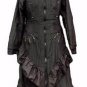 NEW Gothic Black long Victorian steampunk cloak coat dress gown-s-10 12 14 16