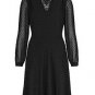 Vintage Black High neck tea dress-10 12 14 16 18 Victorian steampunk gothic 40's