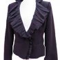 NEW black blazer fitted high neck riding jacket-12 victorian steampunk goth