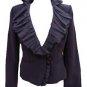 NEW black blazer fitted high neck riding jacket-12 victorian steampunk goth