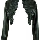 NEW LEATHER LOOK HIGH NECK BOLERO SHRUG JACKET- victorian steampunk goth evening