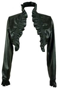 NEW LEATHER LOOK HIGH NECK BOLERO SHRUG JACKET- victorian steampunk goth evening