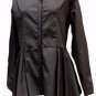 NEW black cotton long pleated shirt asymmetrical-14 victorian steampunk gothic