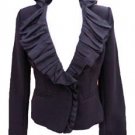 NEW black blazer fitted high neck riding jacket-10 victorian steampunk goth