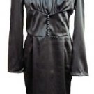 Vintage long satin tea dress-10 12 Victorian steampunk gothic 40's 50's retro