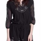 -NEW VINTAGE cotton embroidered playsuit designer dress-8 10 12 14 boho festival