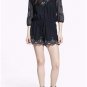 -NEW VINTAGE cotton embroidered playsuit designer dress-8 10 12 14 boho festival
