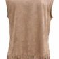 MORGAN suede look tassel waistcoat tunic blouse-12 rock boho hippy festival 60's
