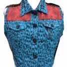 Vintage cropped studded biker gilet waistcoat-14 16 punk rock grunge rockabilly