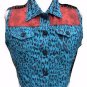 Vintage cropped studded biker gilet waistcoat-14 16 punk rock grunge rockabilly