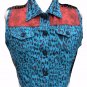 Vintage cropped studded biker gilet waistcoat-14 16 punk rock grunge rockabilly