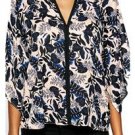 TROPICAL FLORAL BATWING BLOUSE tunic top-18 20 crepe chiffon evening party plus