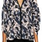 TROPICAL FLORAL BATWING BLOUSE tunic top-18 20 crepe chiffon evening party plus