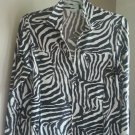 Laura Ashley Petite PL Zip Jacket Top Black Snake Skin Animal Print Wet Look