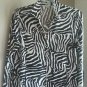 Laura Ashley Petite PL Zip Jacket Top Black Snake Skin Animal Print Wet Look