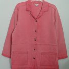 Christopher & Banks Womens Medium Pink Oeange Coral Silk Jacket Patch Pockets