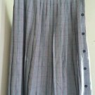 Worthington Pleated Plaid Red White Navy Blue Side Button Down Skirt Size 16