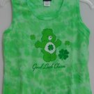 Freeze Care Bears Good Luck Charm Bear Green Clover Tie Dye Juniors Medium Shirt