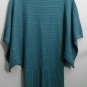 Two One Two 2-1-2 New York Teal Dolman Batwing Knit Sweater Pullover Top Small