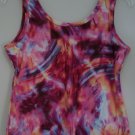 Athletic Works Women Spicy Magenta Tie Dye Running Tank 14/16 Poly/Spandex Blend