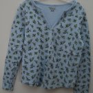 Basic Editions Floral Pattern Split V-Neck Half Button Full Sleeve Medium K-Mart
