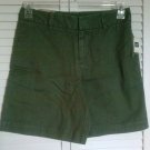 Womens GAP KHAKIS Size 4 Military Army Green 100% Cotton Flat Front Shorts