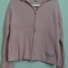 Disney Store Tinker Bell Pink Long Sleeve Two Way Zipper Cuffed Collared Sweater