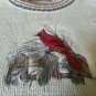 Shenandoah Cable Knit Off White w/ Gray Red Sweater Embroidered Cardinal Bird XL