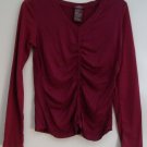 Jordache Juniors Size Medium 7/9 Rayon/Spandex Ruched Centerline Autumn Berry