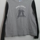 Old Navy XL Snow Angels Black Gray Long Sleeve Knit Top T-Shirt Winter Skiing