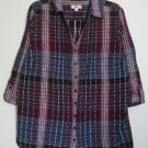 Dressbarn Woman Size 18 / 20 Pintucked Button Down Blouse Top w/ Locker Loop