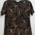 Jaipur Sexy Animal Print Lightweight Top Semi-Sheer Partial See-Through Pullover