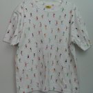 Done Art and Design Women Golfing Swinging Clubs Short Sleeve White Knit Top