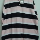 St. John's Bay Mens Pique Polo Pink Black 2XLT NWT B&T Big & Tall Tagless XXLT