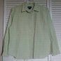 Lands End 18 Regular Green White Blue Checkered Stripe Check Button Down Shirt