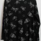 Sag Harbor Petite PL Rayon/Polyester Flower Floral Pattern Black Gray Silver