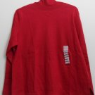 Leslie Fay Sport XL Red TurtleNeck Long Sleeve NWOT 100% Cotton Pullover Solids
