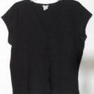 Old Navy Brand Perfect Fit XXL Solid Black V-Neck Short Sleeve Knit Top
