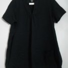 Mainstreet Blues Black Plus Size Large 18 20 Split V-Neck 2 Pockets Short Sleeve