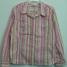 Jones New York Sport Womens XL Striped Colorful Button Down Casual Dress Shirt