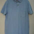 Hanes Stay Clean Mens Small Blue Short Sleeve 2 Button Front 1 One Chest Pocket
