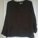 Islander XL Polyester & Rayon Brown Roll Tab Pocket Shirt Blouse Jacket Shacket