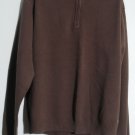 IZOD Mens 1/4Quarter Zip Knit Pullover Sweater Brown Long Sleeve Mock TurtleNeck