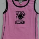 Yes, I Bite! Looney Tunes Baby Sylvester Kitty Cat Pink & Black Tank Top XL