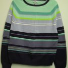 IZOD Womens XL Colorful Striped Long Sleeve Knit Top Ribbed Hem Cuffs & Neckline