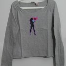 Xhilaration Sleepwear Gray Juniors Large Kiss Heart Cat Woman Sex Kitten Kitty