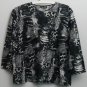 LR Lynn Ritchie Silk Cotton XL  Snake  Animal  Black & White Print Pullover Top