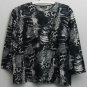 LR Lynn Ritchie Silk Cotton XL  Snake  Animal  Black & White Print Pullover Top