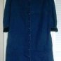 Talbots Size 10 Blue Denim Button Down Coat Dress w/ Chest Pocket & Black Trim